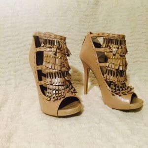 Aldo Nude Tassel Heels