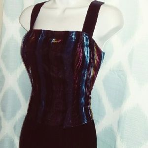 Betsy and Adam full length velvet formal dress