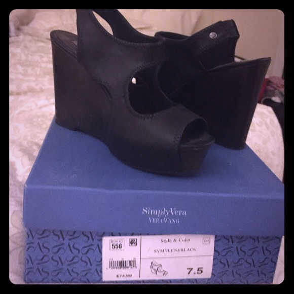 Black Vera Wang Wedges