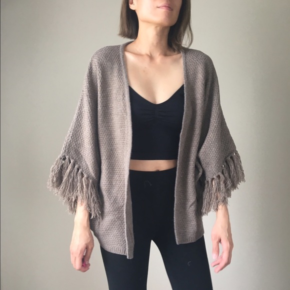 Knitted kimono Fringe cardigan - Picture 2 of 4
