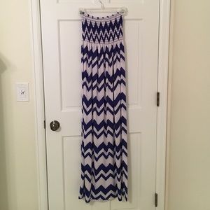 Blue and White Maxi Dress