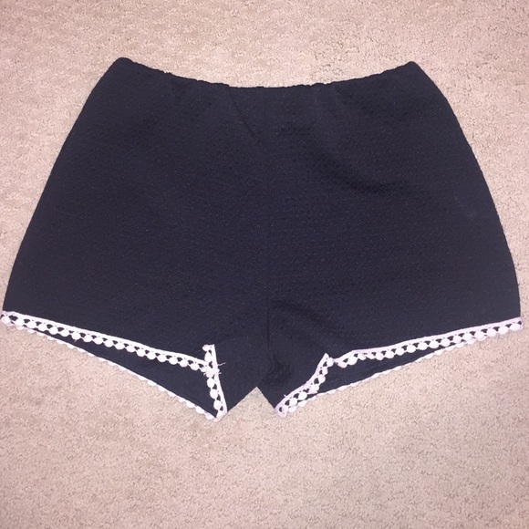 Black and white Pom Pom shorts