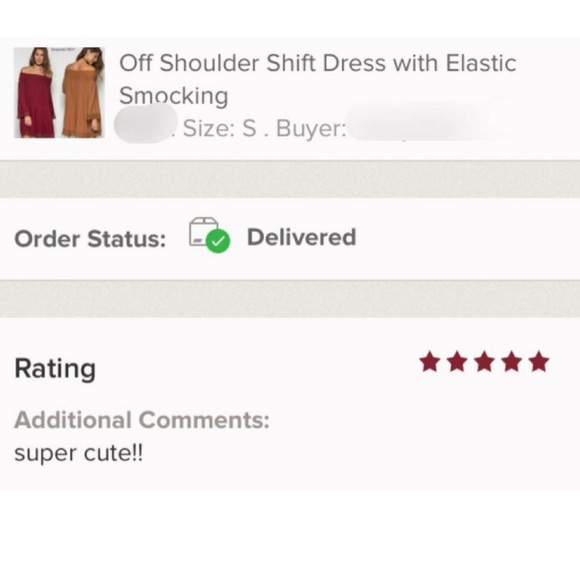 ‼️LAST ONE‼️Off Shldr Dress w Elastic Smocking - Picture 4 of 4