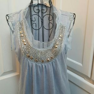 Like New Boutique Tunic with silver beading.