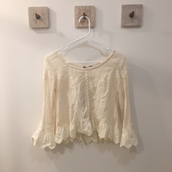 Free people lace zip in the back top