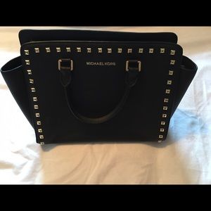 Michael Kors Selma medium studded leather satchel