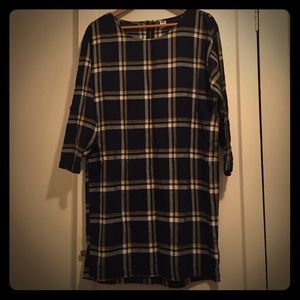 Blue and yellow plaid dress