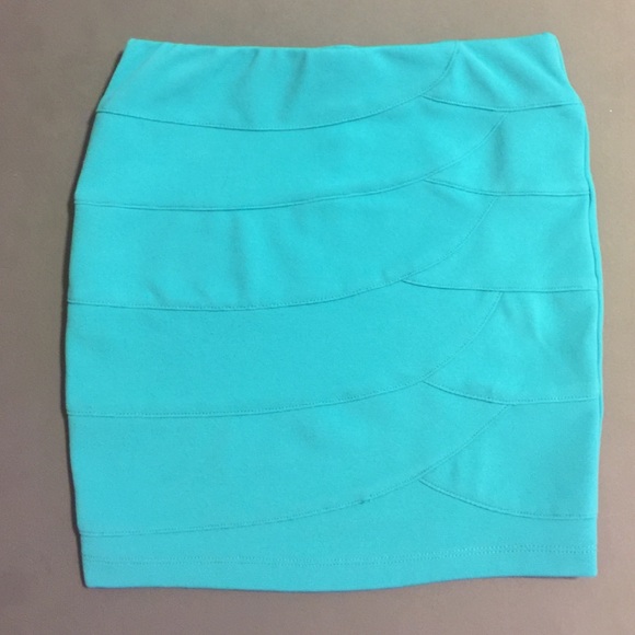Teal mini skirt