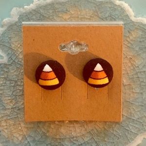 Candy Corn Button Earrings
