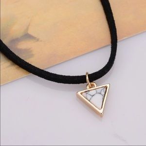 Faux leather choker