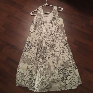 White floral dress.