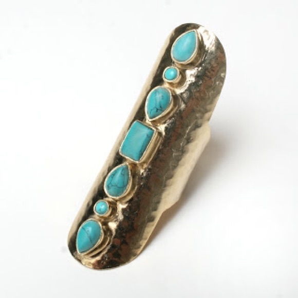 Soxiante Neuf  Jewelry - Soixante Neuf Turquoise Hammered Ring