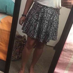 Black & White Patterned Circle Skirt