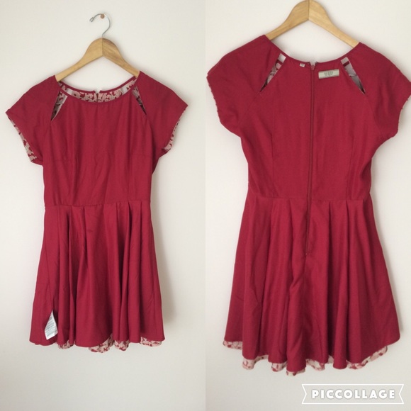 ✨HP✨🌿Fit and flare cherry sweet heart dress💕 - Picture 3 of 4