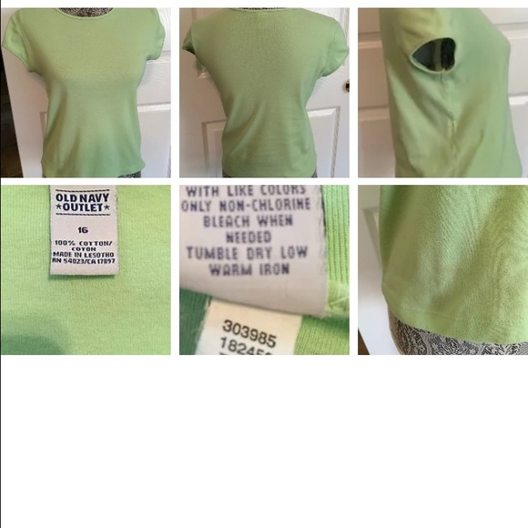 OLD NAVY OUTLET Short Sleeve Lime Green T-shirt - Picture 4 of 4