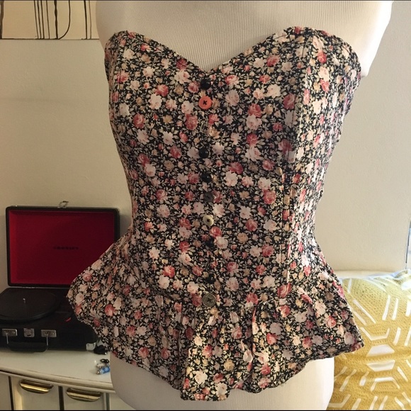 Floral print corset