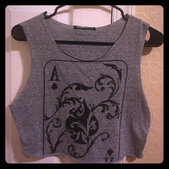 Ace of Spades gray/black crop