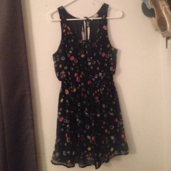 Dark Blue Chiffon Dress