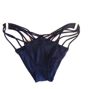 Black Strappy Bikini Bottoms