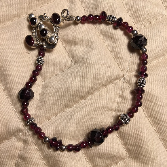 Sterling silver and Garnet bracelet