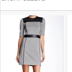Theory dress with leather Calvino  dress