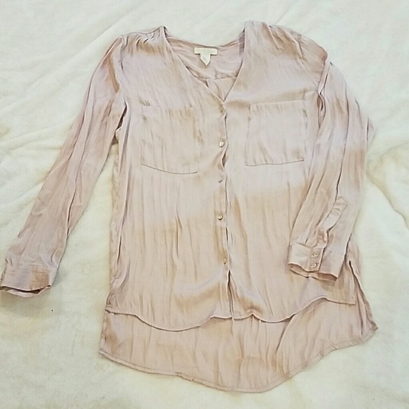 H&M Pink Polka Dot Button Down 6