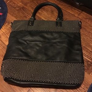 Black and Gold Studded Tote Bag