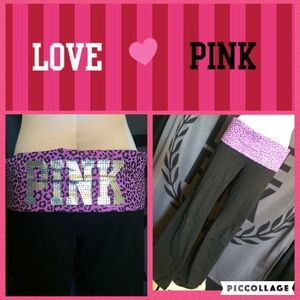 Victoria's secret pink yoga boot cut bling