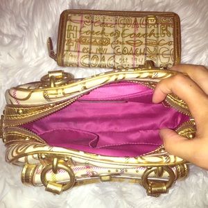Gold Coach Handbag