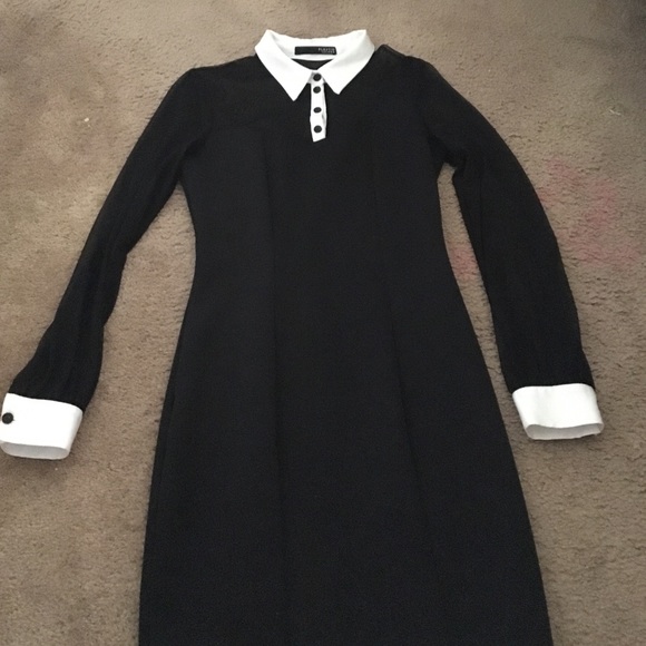 Black and white button up dress