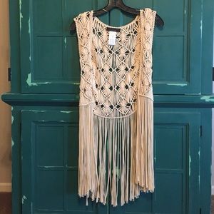 Macrame fringe vest