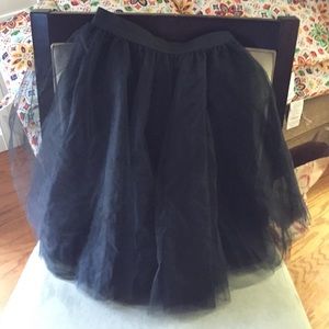 Black multi tulle midi skirt