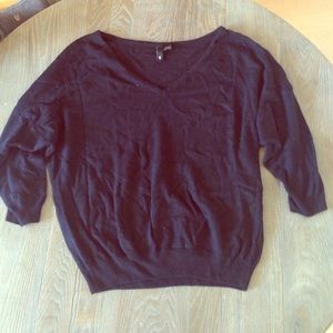 Black loose v neck sweater