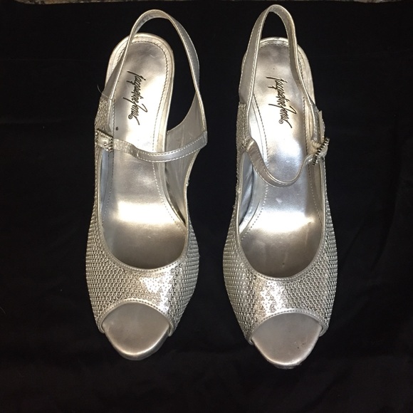 Silver Sequin Heels