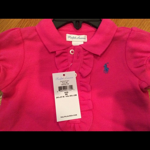 Ralph Lauren Pink Romper Onesie Bodysuit BNWT 6M - Picture 3 of 4