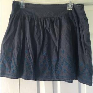 Navy Fossil Embroidered Skirt