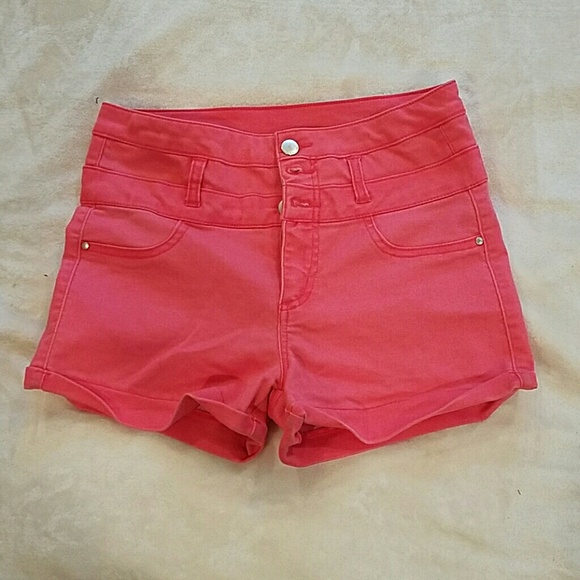 Refuge Pink High Waisted Shorts 6