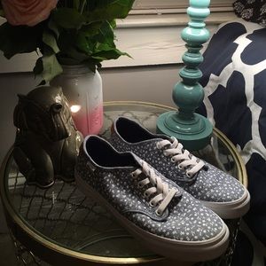 Denim & White Flowered Vans