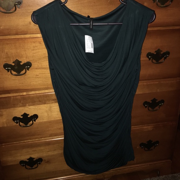 Maurices Tops - Maurice's forest green side ruched shirt sz M NWT!