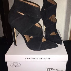 Steve Madden Suede Crisscross Cutout Bootie