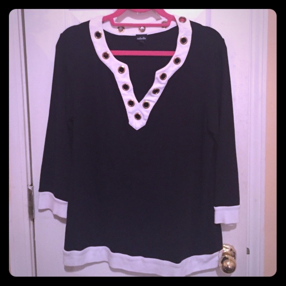 Black and white blouse