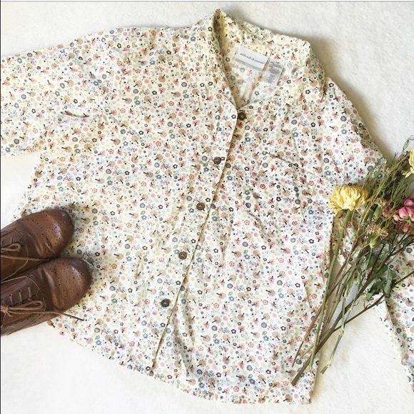 ❤️ 5/$25 Floral Retro Button Up Shirt Hipster