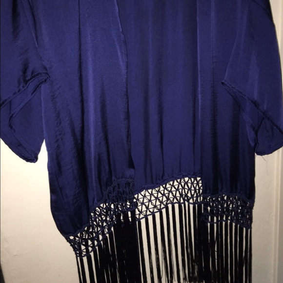 Navy blue loose kimono