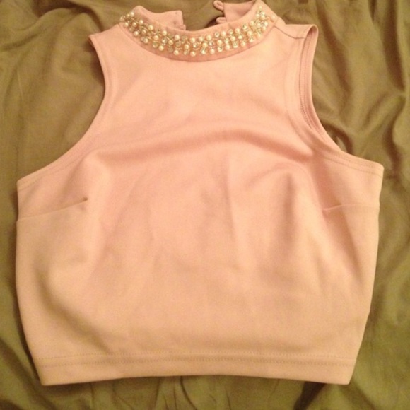 SALE Pink beaded crop top