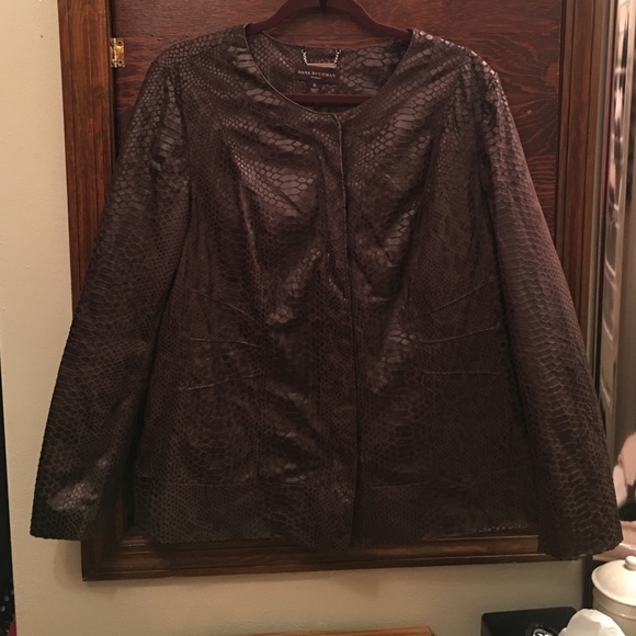 New Dana Buchman brown faux snakeskin jacket.
