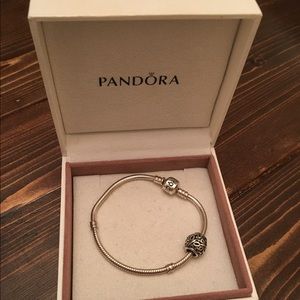 Sterling Silver Pandora Bracelet W/charm