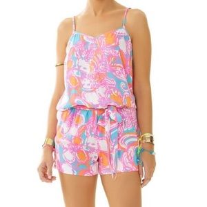 Lilly Pulitzer Deanna Shorely Blue Romper