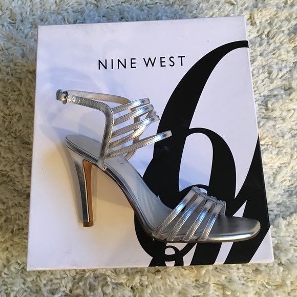 Nine West silver heels