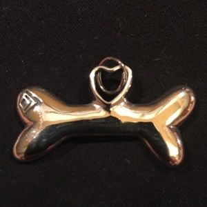 Doggy bone sterling silver pendant
