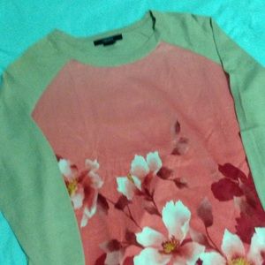 Floral pink & beige top